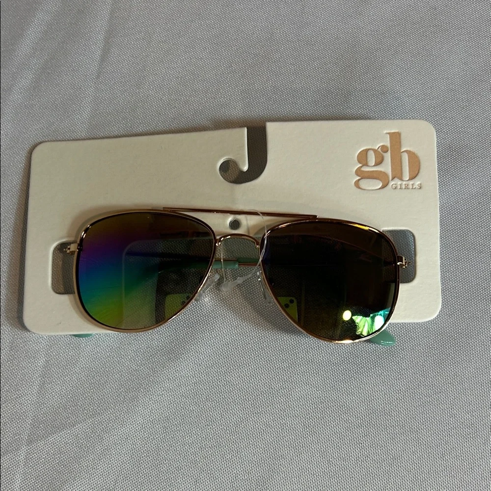 NEW GB Girls Aviator Sunglasses with Multicolor Lenses